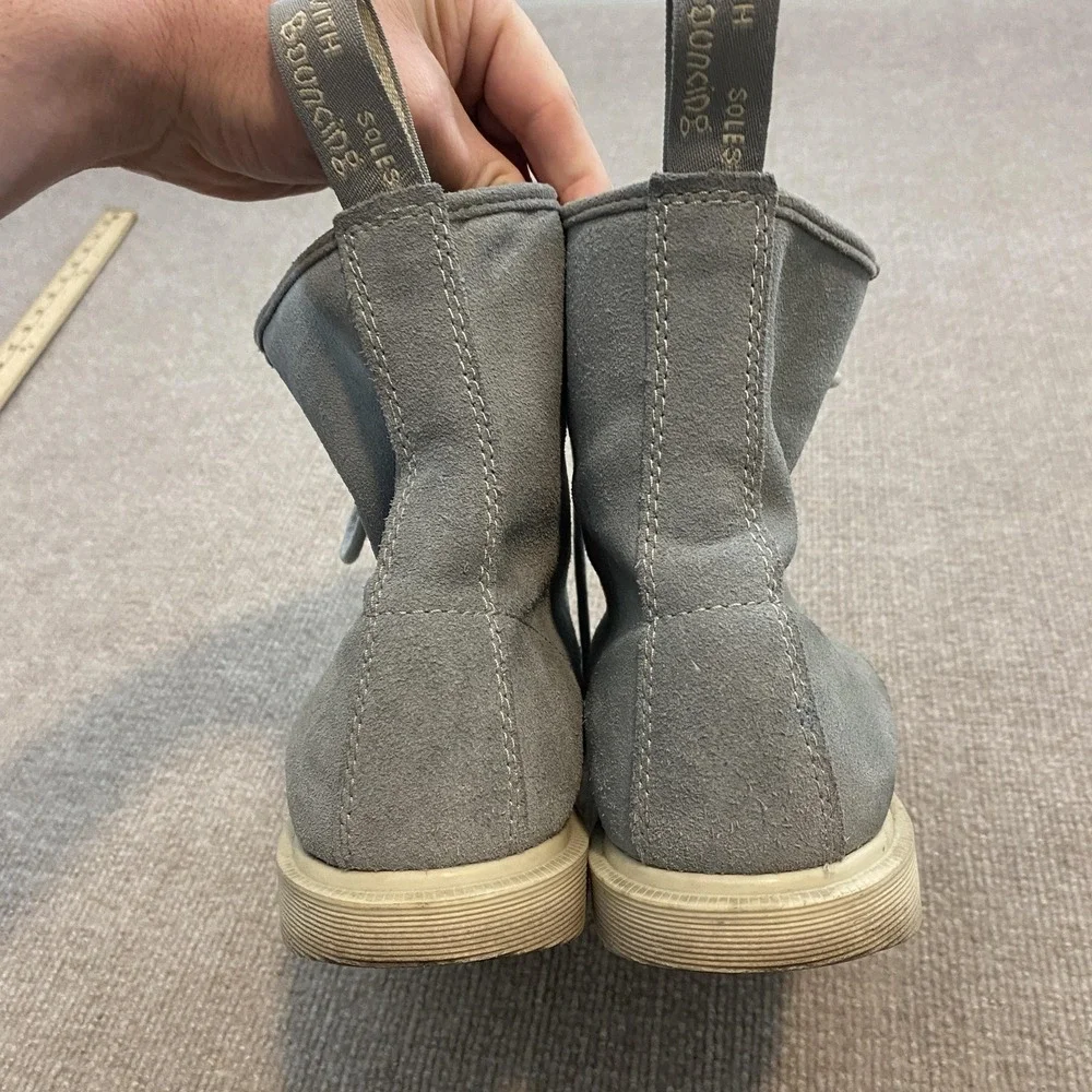 Dr. Martens Whiton Boots Mens Size 11 Gray Suede Ankle‎ Combat Lace Up Casual